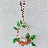 How to Make a Bird Nest Wire Wrapped Pendant Necklace at Home