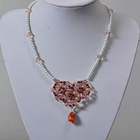 How to Make a Red Bead Heart Pendant Pearl Necklace at Home