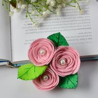 Mother's Day DIY Project - How to Make a Pink Felt Rose Flower Brooch