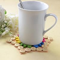 How to Make an Easy and Cute Wooden Button Cup Coaster in 10 Minutes