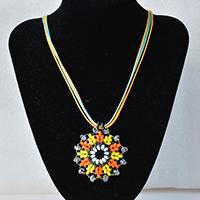 Pandahall Tutorial - How to Make a 2-Hole Seed Bead Flower Pendant Necklace 