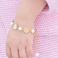 How to Make Beautiful Glass Cabochon Bracelet with Pearl Beads for Girls 