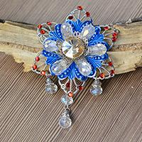 How to Make Charming Glass and Rhinestone Flower Brooch for Women 
