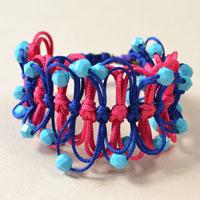 How to Make a Blue and Red Nylon Thread Braided Friendship Bracelet