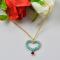 How to Make a Blue 2-Hole Seed Bead Heart Pendant Necklace with Golden Chain