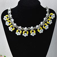 How to Make Chic 2-Hole Seed Beads Charm Necklace With White Pearl 