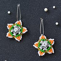 How to Make a Pair of Handmade 2-Hole Seed Bead and Pearl Bead Star Earrings