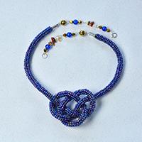 Detailed Instructions on How to Make a Handmade Blue Seed Bead Stitch Necklace