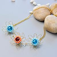 Pandahall Original DIY Project - How to Make a Bead and Wire Flower Chain Necklace