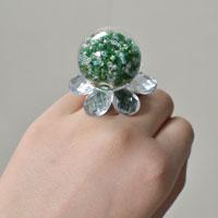 Easy Pandahall Tutorial - How to Make an Easy Green Glass Globe Bead Ring