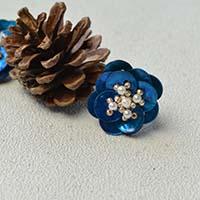 Pandahall Original DIY- How to Make Handmade Blue Button Flower Rings with Pearls and Seed Beads