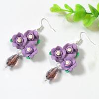 Pandahall Instruction on How to Make Purple Flower Bead Dangle Earrings 