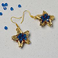 How to Make Sparkling Star Dangle Earrings with Glass Beads and Bugle Beads