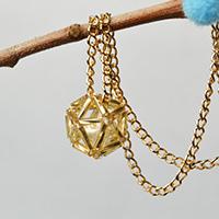 How to Make a Golden Chain Beaded Ball Pendant Necklace