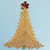 Simple PandaHall Craft Idea - How to DIY Felt Christmas Tree with Rhinestone Beads and Chains