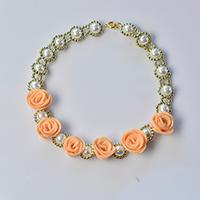How to Make a Handmade Pearl Flower Necklace with Felt Flowers Decorated