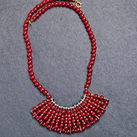 PandaHall DIY Project on How to Make Beaded Red Pearl Necklace for Christmas