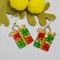 How to Make Cute Christmas Dangle Earrings with Cube Glass Beads