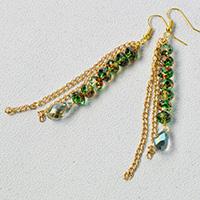 How to Make a Pair of Easy Chain Tassel Earrings with Glass Beads