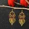How to Make Tibetan Style Chandelier Leaf Dangle Earrings with Red Pearl Beads