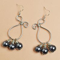 Pandahall Tutorial on How to Make Pearl Beaded Wire Wrapped Dangle Earrings