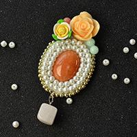 PandaHall Tutorial on How to Make an Elegant Pearl Bead Brooch with Gemstone Decorated