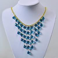 Simple Tutorial on How to Make Blue Drop Pendant Necklace 