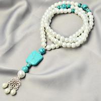 Pearl Necklace Design – How to Make a 2-Strand Pearl andturquoise Beaded Necklace