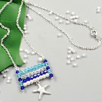 Beebeecraft Tutorials on Making Starfish-pendant Necklace with Pearl Beads and Crystal Beads