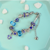 PandaHall Selected Tutorial on Blue Style Spacer Beads Bracelet