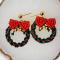 PandaHall Idea on Christmas Wreath Braided Rope Earrings