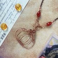 PandaHall Idea on Wire Wrapping Pumpkin Necklace