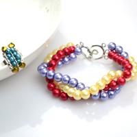 Handmade beaded jewelry designs-simple pearl bracelet and ring set