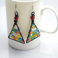 DIY Triangle Earrings - Handmade Triangle Earrings with Beads and Wires