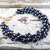 How to Make a Lapis and Gold Spiral Rope Chain Bracelet