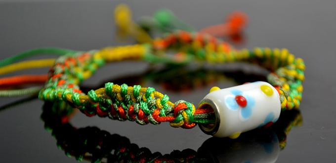Step-by-step Bracelet Patterns on Making Best Friend Snake Knot Bracelets with 4 Colored Strings