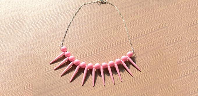 Easy Tutorial on Making Pink Fashion Necklace