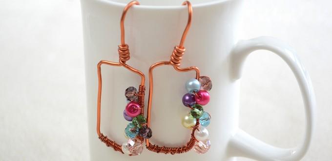 How to Make Wire Wrapped Earrings with Assorted Colorful Beads