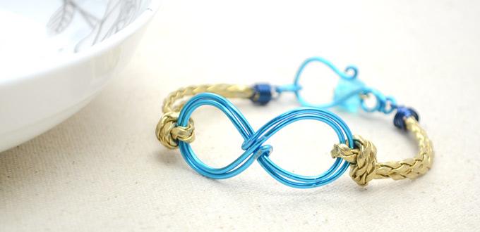 How to Make Leather Bracelet with Infinity Wire Charm - Cool Leather Bracelet Tutorial