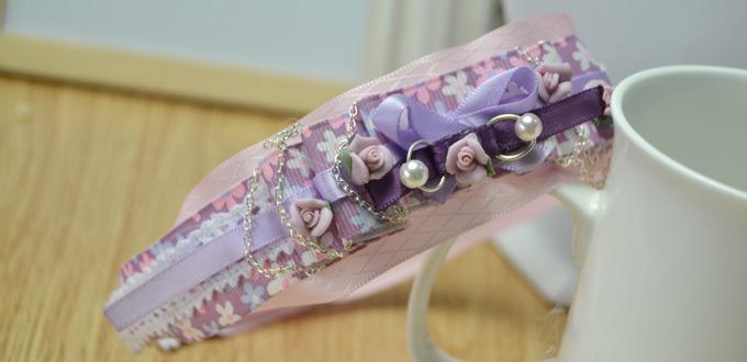 How to Make Purple Headbands with Bows for Girls out of Ribbons and Beads