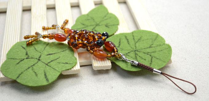 Make a Beaded Frog Phone Charm with Detailed Diagram and Instructions