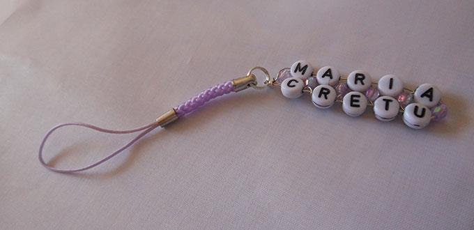 How to Make Named Cord Loop Phone Charms with Acrylic Alphabet Beads 