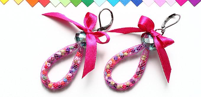 How to Make Funky Garland Loop Earrings – Candy-Colored Loop Earring Idea