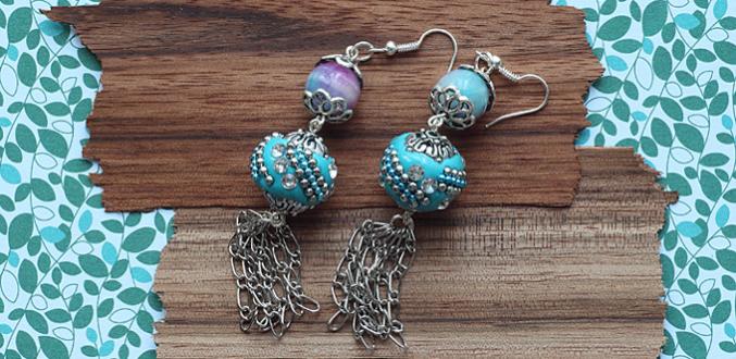 How to Make Exotic Indonesia Bead Earrings with Chain Tassels