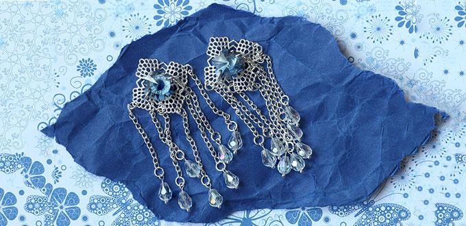 Easy Jewelry Making Tutorial - Handmade Vintage Chandelier Earrings with Crystal Beads