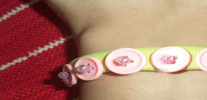 Tutorial on Making a Lovely Button Bracelet for Girls with Recycled Fabric