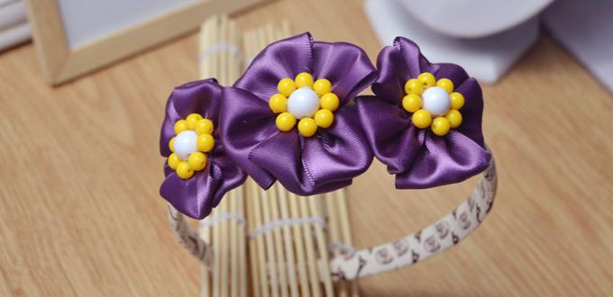 How to Make Delicate Flowers Headbands for Girls with Satin Ribbon