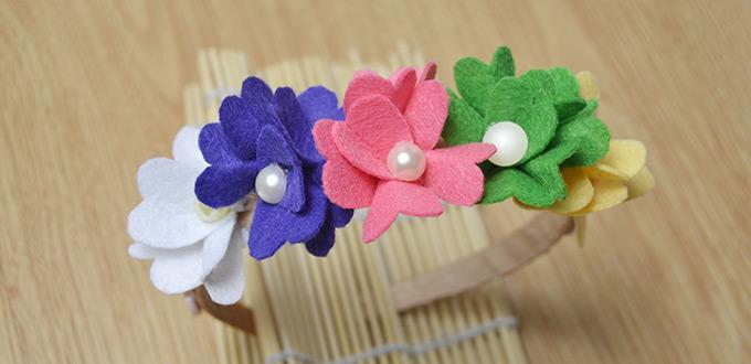Tutorial on Making Cute Flower Baby Headbands with Buttons