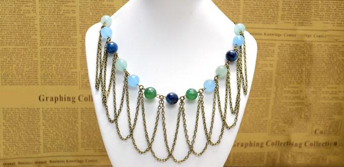 A Chic Bead and Chain Fringe Necklace Design in 3 Easy Steps
