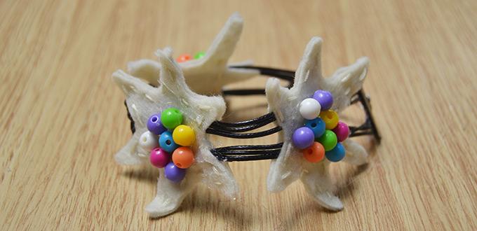 Special Idea on Making a Starfish Leather Bracelet with Acrylic Beads